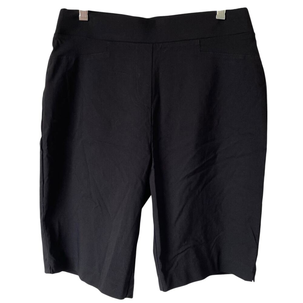 DKNY Black Bermuda Ponte Shorts Size Small Black Business Casual Chic Neutral